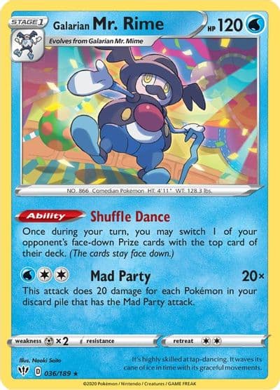 Galarian Mr. Rime SWSH03: Darkness Ablaze Pokemon card