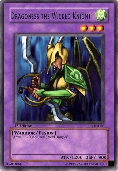 Dragoness the Wicked Knight The Legend of Blue Eyes White Dragon Yu-Gi-Oh! card