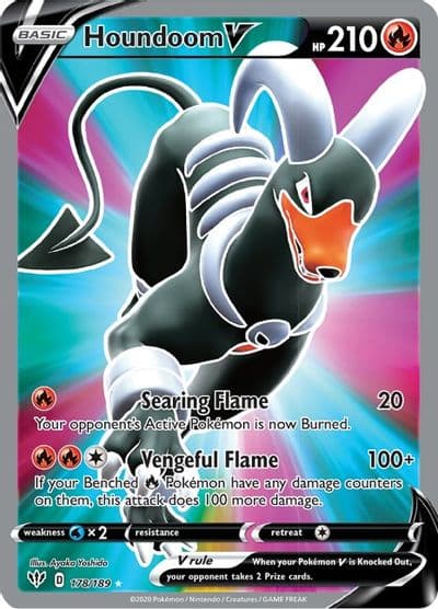 Houndoom V (Full Art) SWSH03: Darkness Ablaze Pokemon card