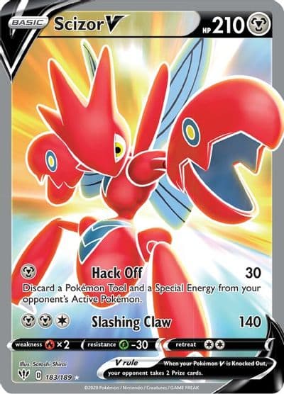 Scizor V (Full Art) SWSH03: Darkness Ablaze Pokemon card