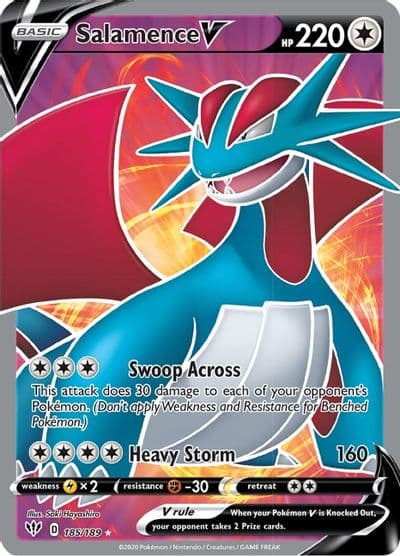 Salamence V (Full Art) SWSH03: Darkness Ablaze Pokemon card