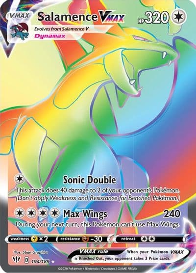 Salamence VMAX (Secret) SWSH03: Darkness Ablaze Pokemon card