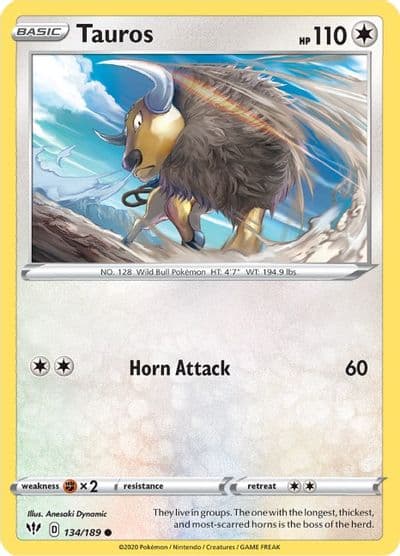Tauros SWSH03: Darkness Ablaze Pokemon card