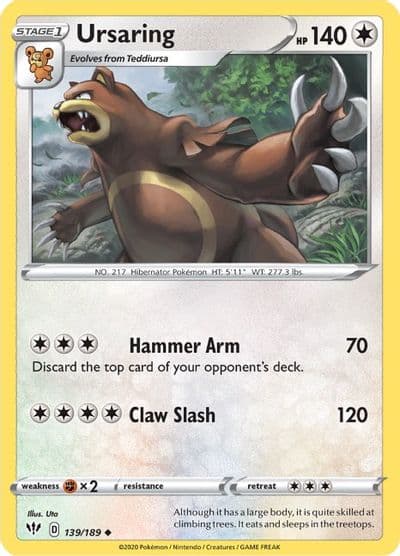 Ursaring SWSH03: Darkness Ablaze Pokemon card