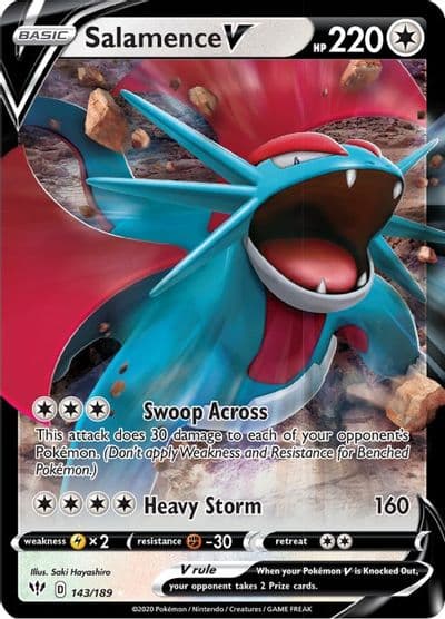 Salamence V SWSH03: Darkness Ablaze Pokemon card