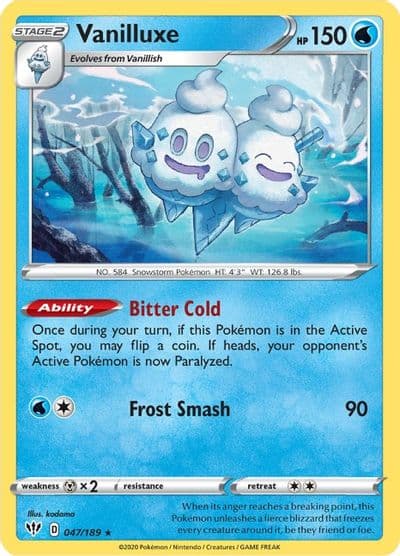 Vanilluxe SWSH03: Darkness Ablaze Pokemon card
