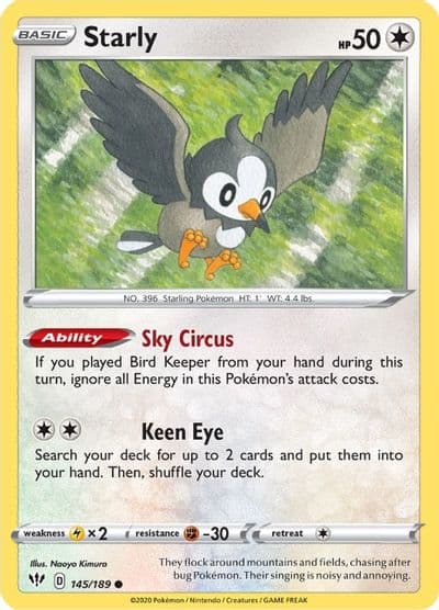 Starly SWSH03: Darkness Ablaze Pokemon card
