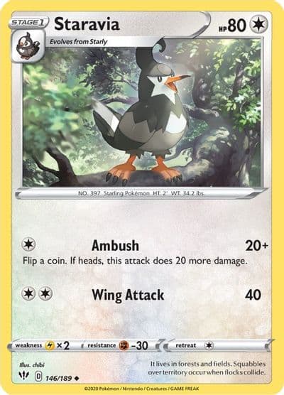 Staravia SWSH03: Darkness Ablaze Pokemon card