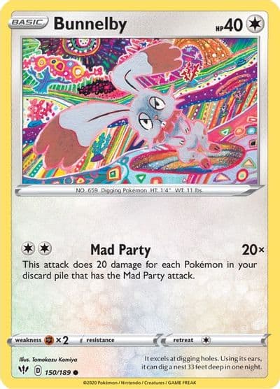 Bunnelby SWSH03: Darkness Ablaze Pokemon card