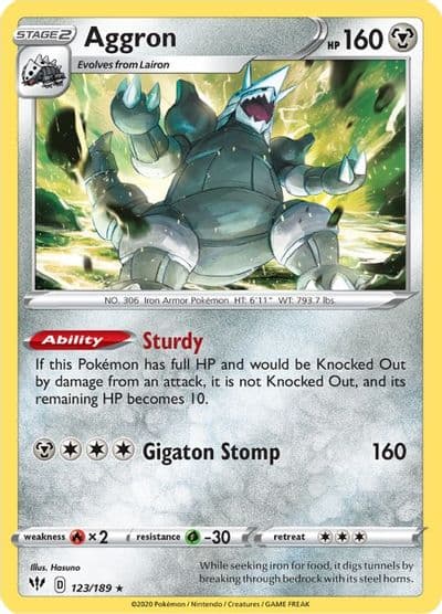 Aggron SWSH03: Darkness Ablaze Pokemon card