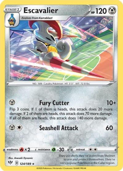 Escavalier SWSH03: Darkness Ablaze Pokemon card
