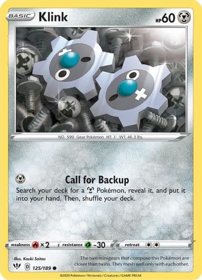 Klink SWSH03: Darkness Ablaze Pokemon card