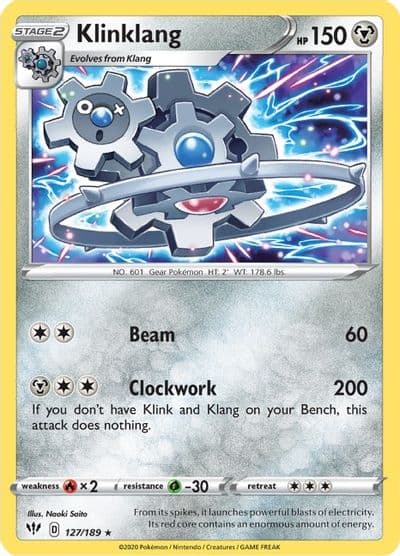 Klinklang SWSH03: Darkness Ablaze Pokemon card