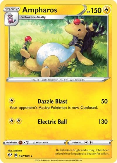 Ampharos SWSH03: Darkness Ablaze Pokemon card