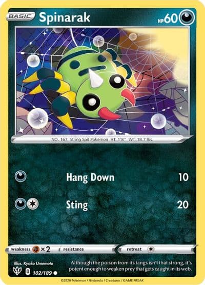 Spinarak SWSH03: Darkness Ablaze Pokemon card