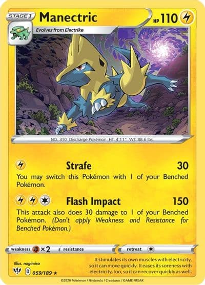 Manectric SWSH03: Darkness Ablaze Pokemon card