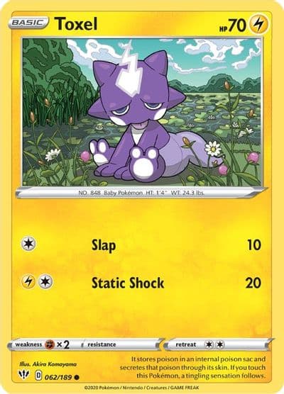Toxel SWSH03: Darkness Ablaze Pokemon card