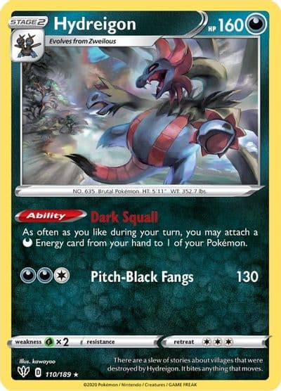 Hydreigon SWSH03: Darkness Ablaze Pokemon card