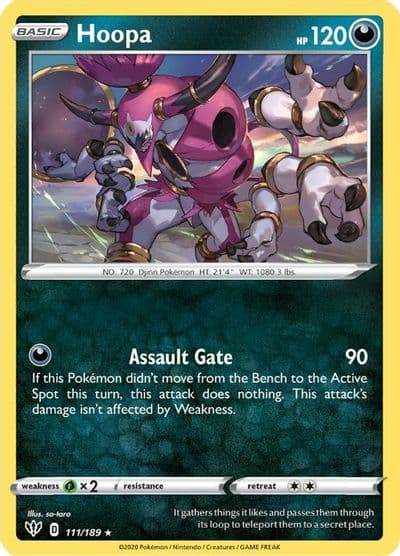 Hoopa SWSH03: Darkness Ablaze Pokemon card
