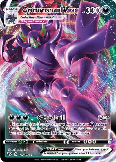 Grimmsnarl VMAX SWSH03: Darkness Ablaze Pokemon card