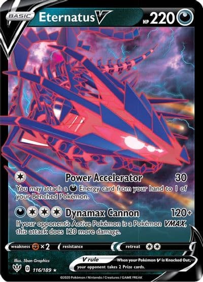 Eternatus V SWSH03: Darkness Ablaze Pokemon card