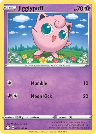 Jigglypuff SWSH03: Darkness Ablaze Pokemon card