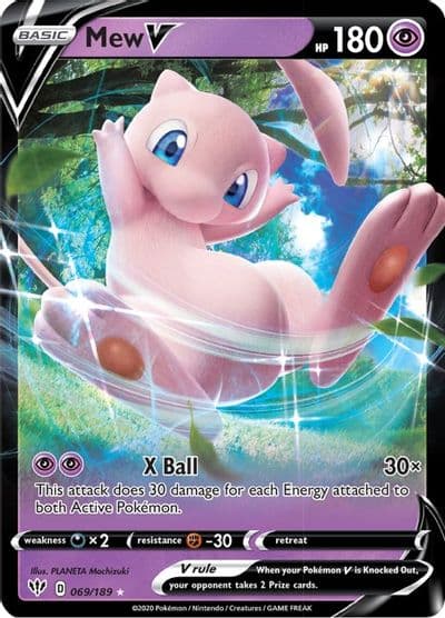 Mew V SWSH03: Darkness Ablaze Pokemon card