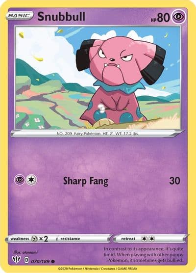 Snubbull SWSH03: Darkness Ablaze Pokemon card