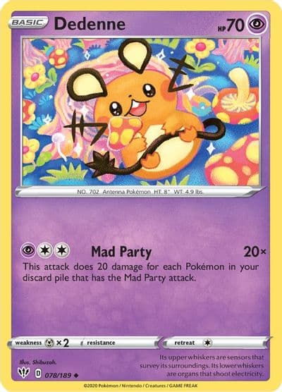 Dedenne SWSH03: Darkness Ablaze Pokemon card