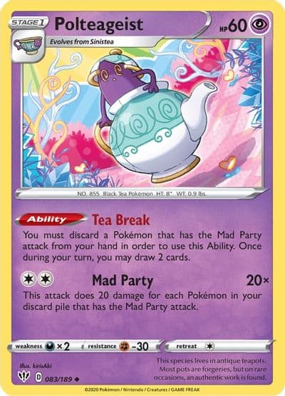 Polteageist SWSH03: Darkness Ablaze Pokemon card
