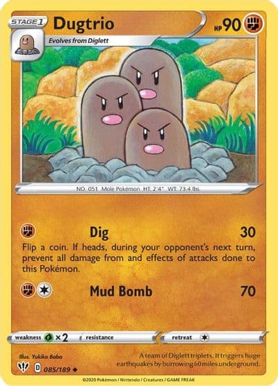 Dugtrio SWSH03: Darkness Ablaze Pokemon card