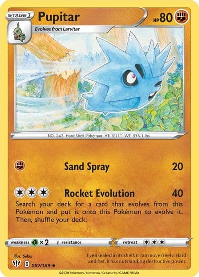 Pupitar SWSH03: Darkness Ablaze Pokemon card