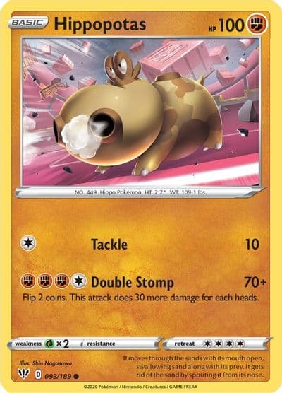 Hippopotas SWSH03: Darkness Ablaze Pokemon card
