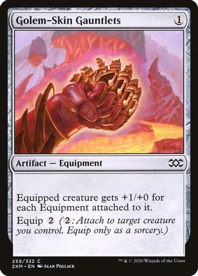 Golem Skin Gauntlets Double Masters Magic card
