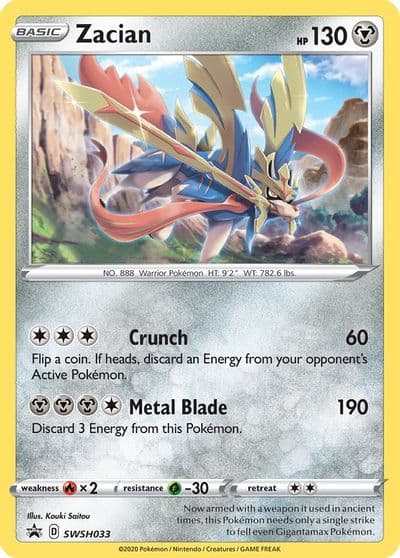 Zacian - SWSH033 SWSH: Sword & Shield Promo Cards Pokemon card
