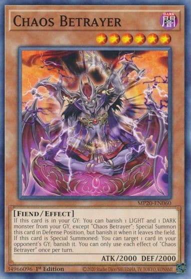 Chaos Betrayer 2020 Tin of Lost Memories Yu-Gi-Oh! card