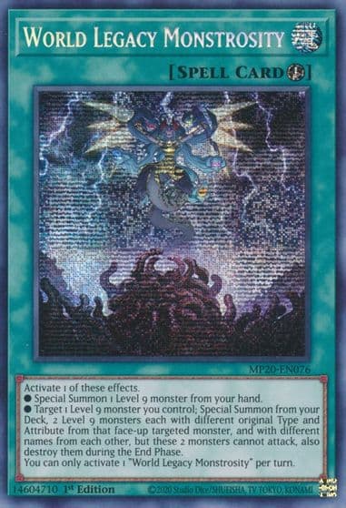 World Legacy Monstrosity 2020 Tin of Lost Memories Yu-Gi-Oh! card