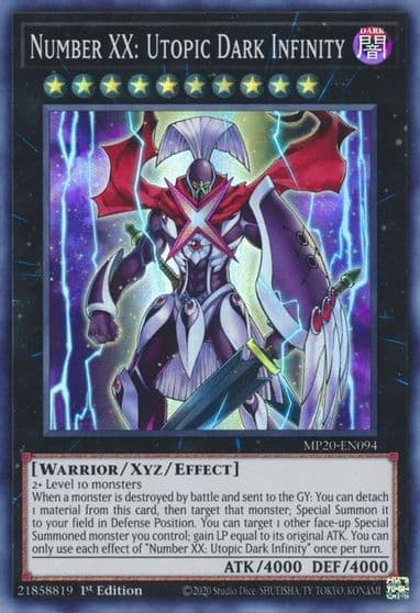 Number XX Utopic Dark Infinity 2020 Tin of Lost Memories Yu-Gi-Oh! card