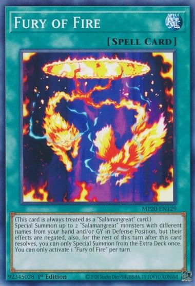 Fury of Fire 2020 Tin of Lost Memories Yu-Gi-Oh! card