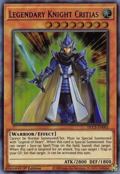 Legendary Knight Critias Dragons of Legend: The Complete Series Yu-Gi-Oh! card