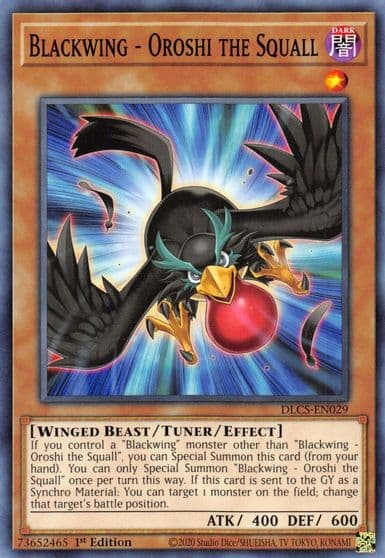 Blackwing Oroshi the Squall Dragons of Legend: The Complete Series Yu-Gi-Oh! card