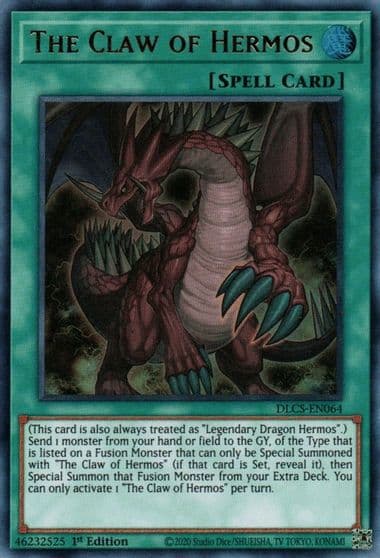 The Claw of Hermos Dragons of Legend: The Complete Series Yu-Gi-Oh! card