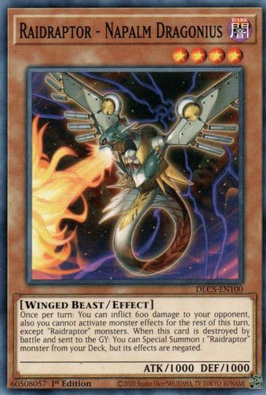 Raidraptor Napalm Dragonius Dragons of Legend: The Complete Series Yu-Gi-Oh! card