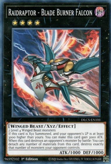Raidraptor Blade Burner Falcon Dragons of Legend: The Complete Series Yu-Gi-Oh! card