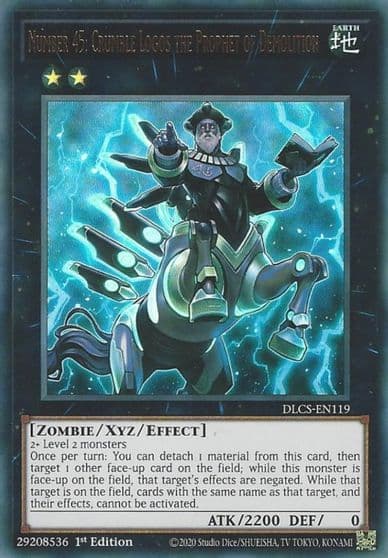 Number 45 Crumble Logos the Prophet of Demolition Dragons of Legend: The Complete Series Yu-Gi-Oh! card