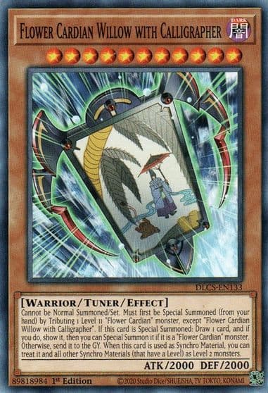 Flower Cardian Willow with Calligrapher Dragons of Legend: The Complete Series Yu-Gi-Oh! card