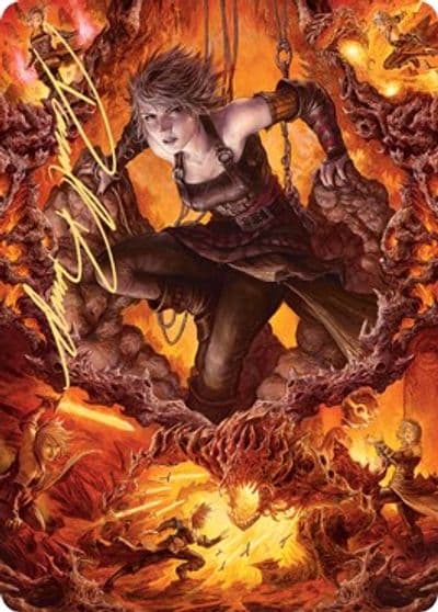 Nahiri Heir of the Ancients Art Card 4 81 Gold Stamped Signature Art Series: Zendikar Rising Magic card