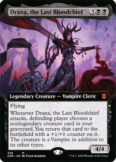 Drana the Last Bloodchief Extended Art Zendikar Rising Magic card