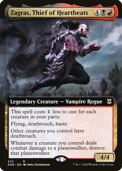 Zagras Thief of Heartbeats Extended Art Zendikar Rising Magic card