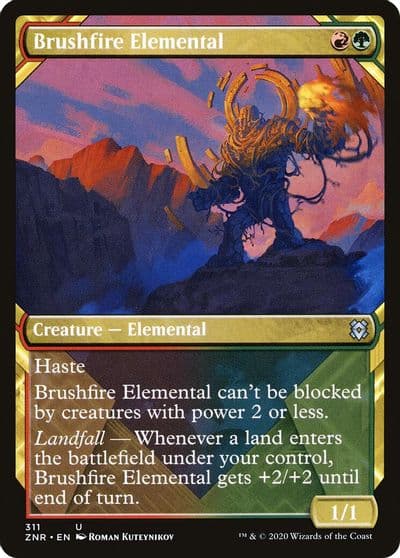 Brushfire Elemental Showcase Zendikar Rising Magic card